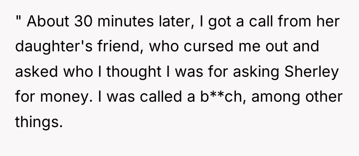 " About 30 minutes later, I got a call from...