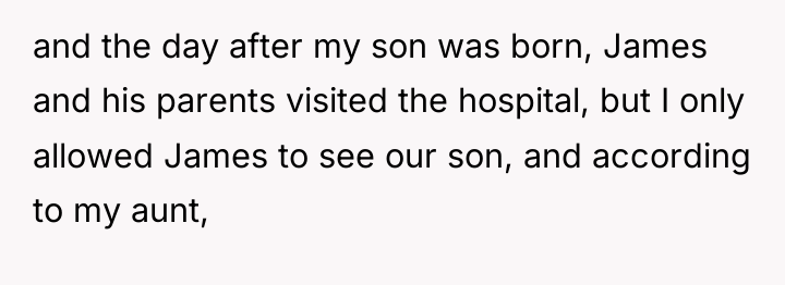 and the day after my son was born, James and...