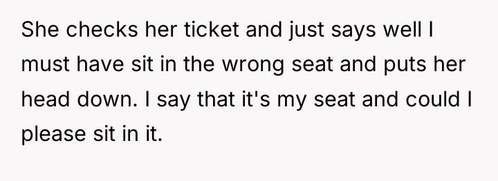 She checks her ticket and just says well I must...