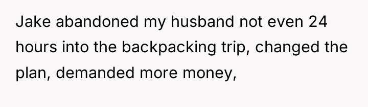 Jake abandoned my husband not even 24 hours into the...