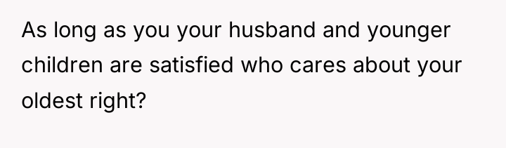 As long as you your husband and younger children are...