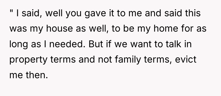 " I said, well you gave it to me and...