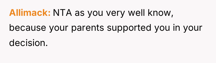 Allimack NTA as you very well know, because your parents...