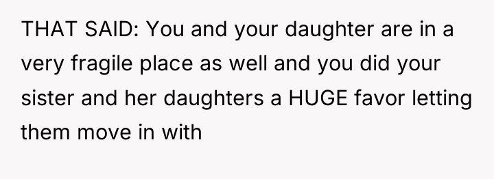 THAT SAID: You and your daughter are in a very...