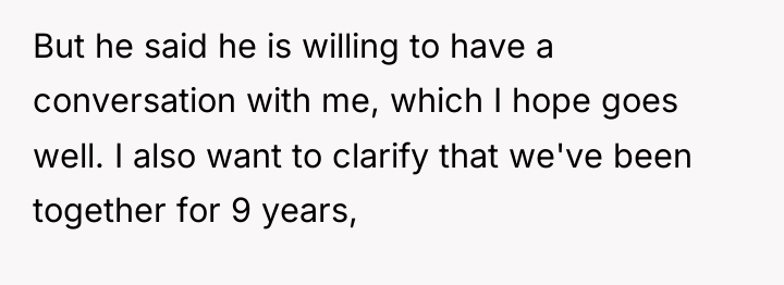 But he said he is willing to have a conversation...