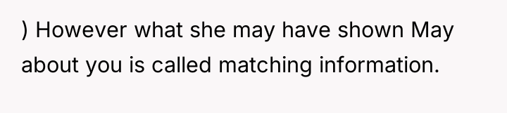 ) However what she may have shown May about you...