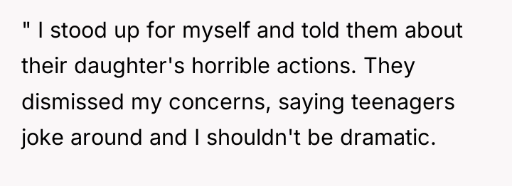 " I stood up for myself and told them about...