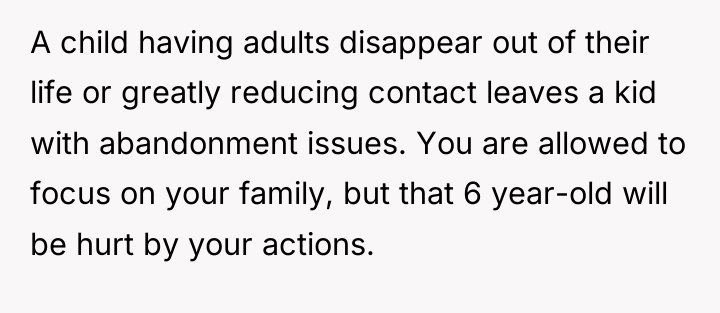 A child having adults disappear out of their life or...