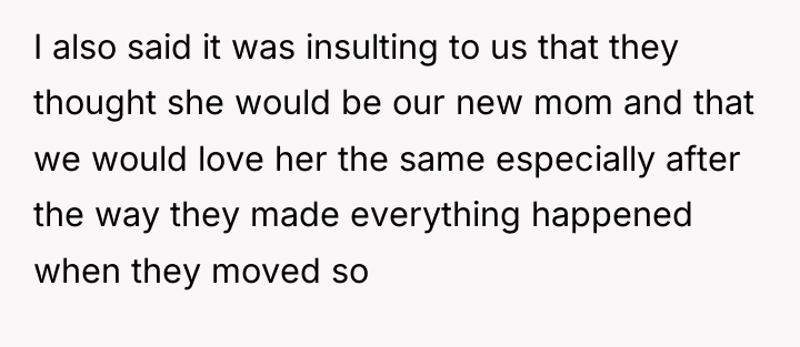 I also said it was insulting to us that they...