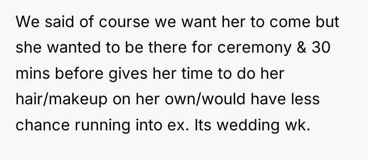 We said of course we want her to come but...