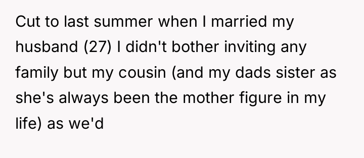 Cut to last summer when I married my husband (27)...