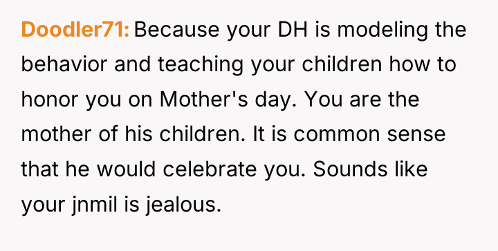 Doodler71 Because your DH is modeling the behavior and teaching...