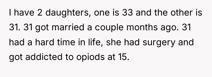 I have 2 daughters, one is 33 and the other...
