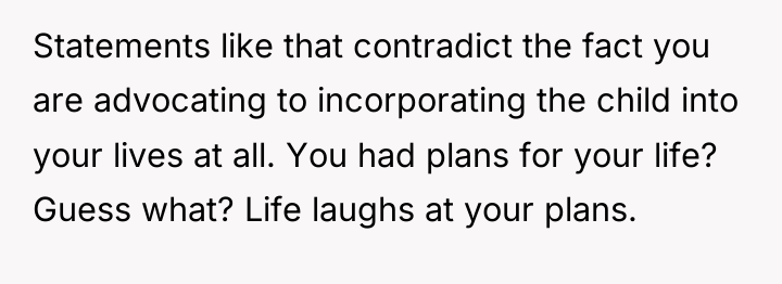 Statements like that contradict the fact you are advocating to...