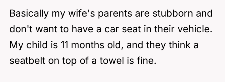 Basically my wife's parents are stubborn and don't want to...