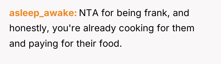 asleep_awake NTA for being frank, and honestly, you're already cooking...