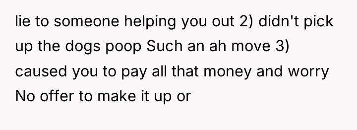 lie to someone helping you out 2) didn't pick up...