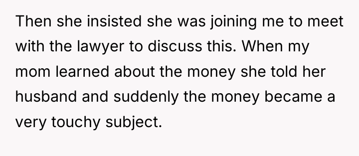 Then she insisted she was joining me to meet with...