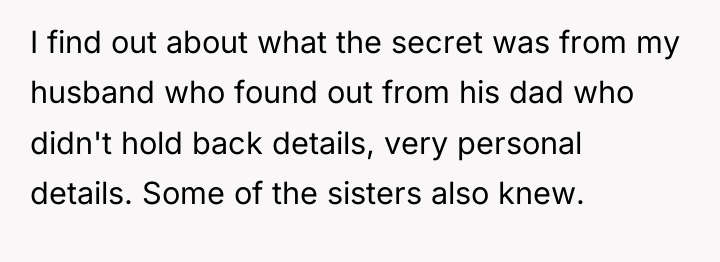 I find out about what the secret was from my...