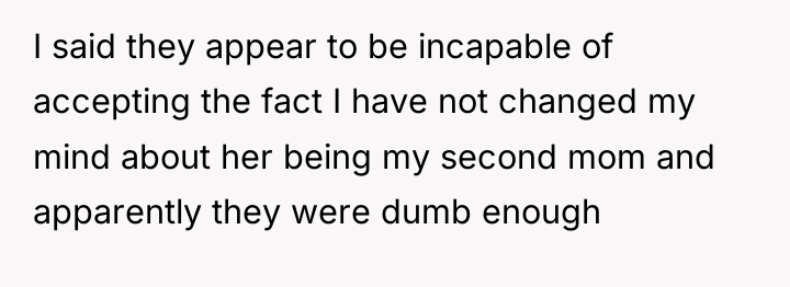 I said they appear to be incapable of accepting the...