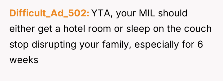 Difficult_Ad_502 YTA, your MIL should either get a hotel room...