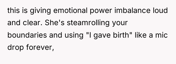 this is giving emotional power imbalance loud and clear. She's...