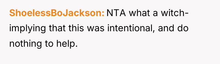 ShoelessBoJackson NTA what a witch- implying that this was intentional,...