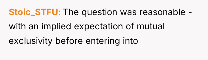 Stoic_STFU The question was reasonable - with an implied expectation...