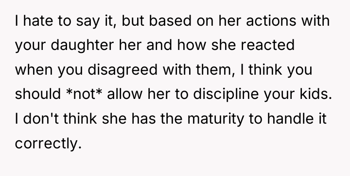 I hate to say it, but based on her actions...