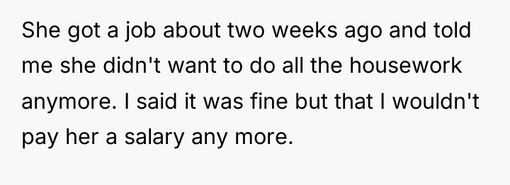 She got a job about two weeks ago and told...