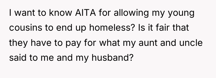 I want to know AITA for allowing my young cousins...