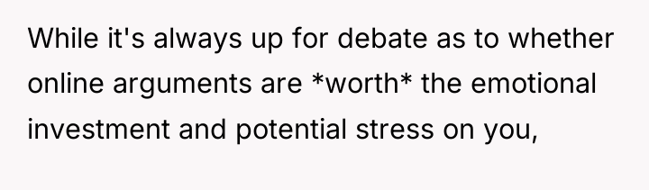 While it's always up for debate as to whether online...