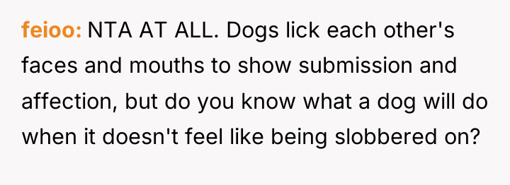 feioo NTA AT ALL. Dogs lick each other's faces and...