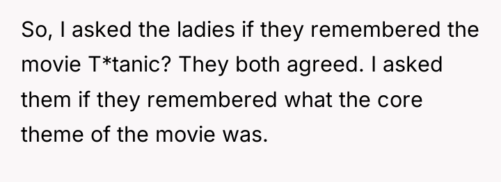 So, I asked the ladies if they remembered the movie...