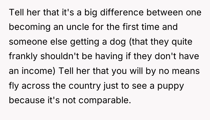Tell her that it's a big difference between one becoming...
