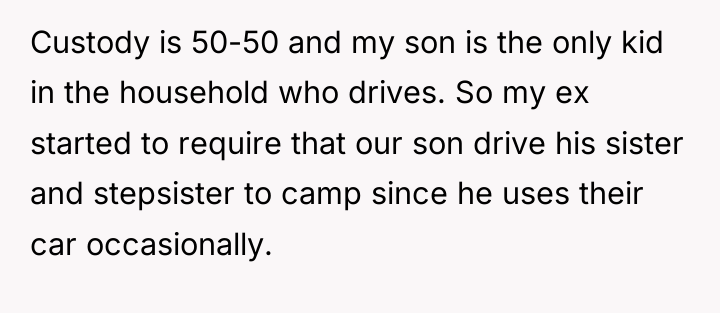Custody is 50-50 and my son is the only kid...