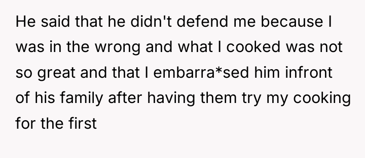 He said that he didn't defend me because I was...