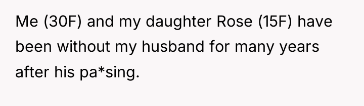 Me (30F) and my daughter Rose (15F) have been without...