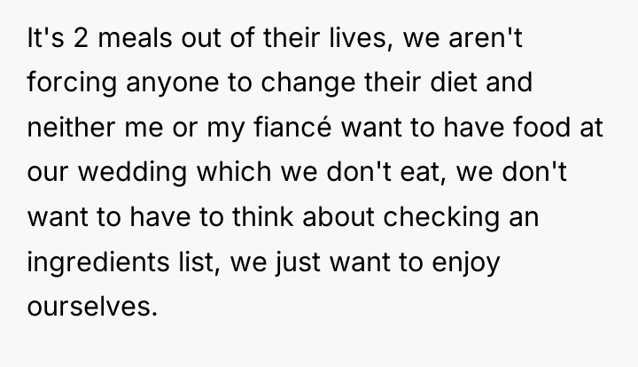 It's 2 meals out of their lives, we aren't forcing...