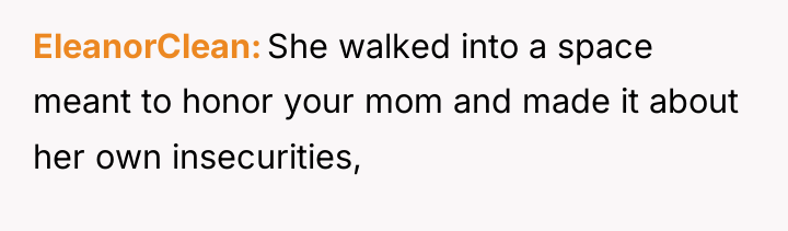 EleanorClean She walked into a space meant to honor your...