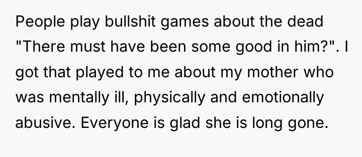 People play bullshit games about the dead "There must have...