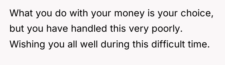 What you do with your money is your choice, but...