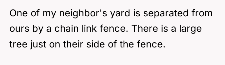 One of my neighbor's yard is separated from ours by...