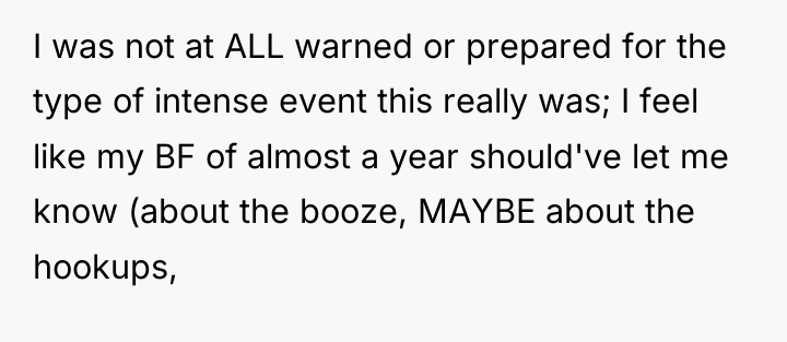 I was not at ALL warned or prepared for the...