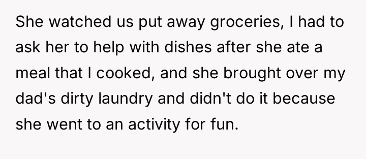 She watched us put away groceries, I had to ask...