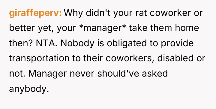 giraffeperv Why didn't your rat coworker or better yet, your...