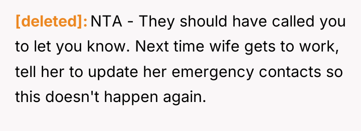 [deleted] NTA - They should have called you to let...