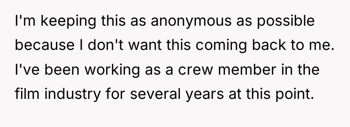 I'm keeping this as anonymous as possible because I don't...