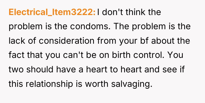 Electrical_Item3222 I don't think the problem is the condoms. The...