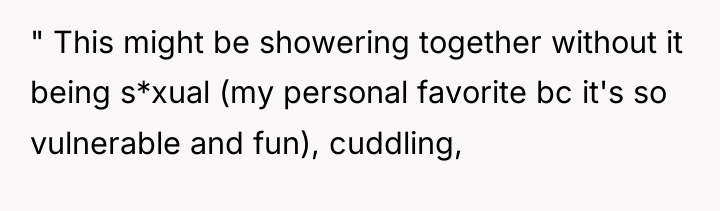 " This might be showering together without it being s*xual...